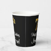 Gobelets En Papier 7e anniversaire - Elégant luxe Faux Gold Look # (Droite)