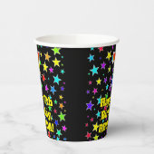 Gobelets En Papier 7e anniversaire : Fun Stars Motif et Rainbow 7 (Gauche)