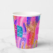 Gobelets En Papier 7e anniversaire Pink and Gold Rainbow (Droite)