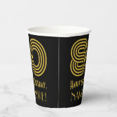 Gobelets En Papier 80e anniversaire : Art Déco Inspiré Look "80" & No (Droite)