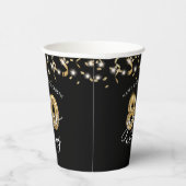 Gobelets En Papier 80e anniversaire Black Gold Script Streamers (Droite)