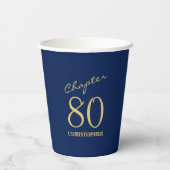 Gobelets En Papier 80e anniversaire Chapitre 80 Or bleu (Verso)