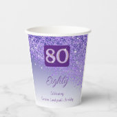 Gobelets En Papier 80e anniversaire Classy Falling Purple Parties sci (Recto)