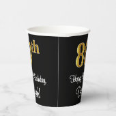 Gobelets En Papier 80e anniversaire - Elégant luxe Faux Gold Look # (Droite)