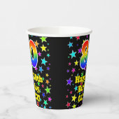 Gobelets En Papier 80e anniversaire : Fun Stars Motif et Rainbow 80 (Gauche)