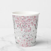 Gobelets En Papier 80e anniversaire parties scintillant rose argent (Droite)