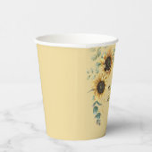 Gobelets En Papier 80e fête d'anniversaire tournesol floral (Droite)