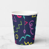 Gobelets En Papier 80s 90s Retro Neon Memphis fête d'anniversaire (Droite)