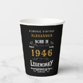 Gobelets En Papier 80th Birthday 1946 Legendary Retro (Verso)