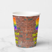 Gobelets En Papier 81e anniversaire : Arc-en-ciel amusant inspiré par (Droite)