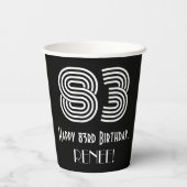 Gobelets En Papier 83e anniversaire — Art Déco Inspiré Look "83" + No (Verso)