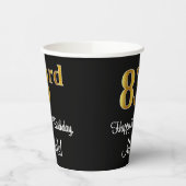Gobelets En Papier 83e anniversaire - Elégant luxe Faux Gold Look # (Gauche)