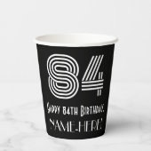 Gobelets En Papier 84e anniversaire — Art Déco Inspiré Look "84" + No (Verso)