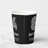 Gobelets En Papier 84e anniversaire — Art Déco Inspiré Look "84" + No (Droite)