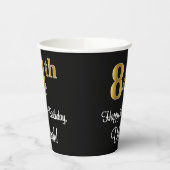 Gobelets En Papier 84e anniversaire - Elégant luxe Faux Gold Look # (Gauche)