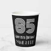 Gobelets En Papier 85e anniversaire — Art Déco Inspiré Look "85" + No (Recto)