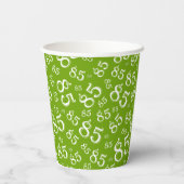Gobelets En Papier 85e anniversaire Random Number Motif Vert/Blanc (Verso)