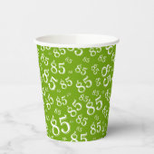 Gobelets En Papier 85e anniversaire Random Number Motif Vert/Blanc (Gauche)