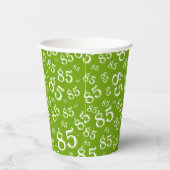 Gobelets En Papier 85e anniversaire Random Number Motif Vert/Blanc (Droite)