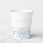 Gobelets En Papier 85e fête d'anniversaire Blue White Snowflake Custo (Verso)
