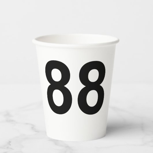 Gobelets En Papier 88 - nombre quatre-vingt-huit (Recto)