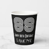 Gobelets En Papier 88e anniversaire — Art Déco Inspiré Look "88" + No (Recto)