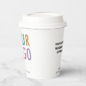 Gobelets En Papier 8 oz Paper Cups with Lids Custom Business Logo (Gauche)