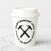 Gobelets En Papier 8 x Coupes personnalisées de logo PAPIER avec couv (Recto)