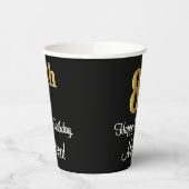 Gobelets En Papier 8e anniversaire - Elégant luxe Faux Gold Look # (Gauche)