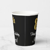 Gobelets En Papier 8e anniversaire - Elégant luxe Faux Gold Look # (Droite)