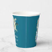 Gobelets En Papier 8e anniversaire Photo Collage Turquoise bleu jaune (Droite)