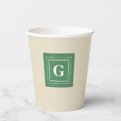 Gobelets en papier 8oz avec monogramme, impression (Recto)