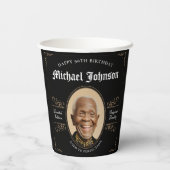 Gobelets En Papier 90e anniversaire Age à la perfection Classique Vin (Verso)