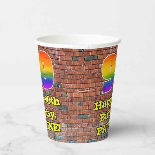 Gobelets En Papier 90e anniversaire : Arc en ciel inspiré par les gra (Droite)