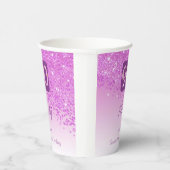 Gobelets En Papier 90e anniversaire Classy Falling Pink Parties scint (Droite)