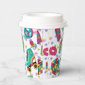 Gobelets En Papier 90s Funky Neon Glow Cassette Anniversaire (Droite)