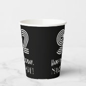 Gobelets En Papier 92e anniversaire — Art Déco Inspiré Look "92" + No (Gauche)