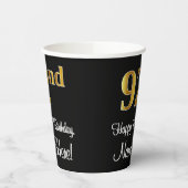 Gobelets En Papier 92e anniversaire - Elégant luxe Faux Gold Look # (Gauche)