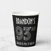 Gobelets En Papier 93e fête d'anniversaire : Style Art Déco + Nom per (Verso)