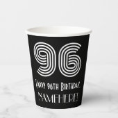 Gobelets En Papier 96e anniversaire — Art Déco Inspiré Look "96" + No (Recto)