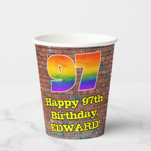 Gobelets En Papier 97e anniversaire : Arc en ciel inspiré par les gra