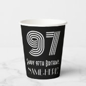 Gobelets En Papier 97e anniversaire — Art Déco Inspiré Look "97" + No (Verso)
