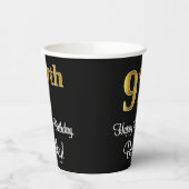 Gobelets En Papier 97e anniversaire - Elégant luxe Faux Gold Look # (Gauche)