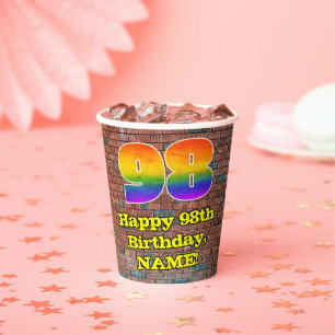 Gobelets En Papier 98e anniversaire : Arc en ciel inspiré par les gra