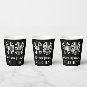 Gobelets En Papier 98e anniversaire — Art Déco Inspiré Look "98" + No