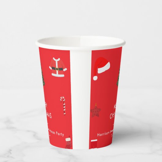 Gobelets En Papier A Cozy Christmas Gathering Set on Warm Red (Gauche)