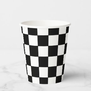 Gobelets En Papier à damiers blanc et noir