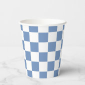 Gobelets En Papier à damiers bleu/gris et blanc (Verso)
