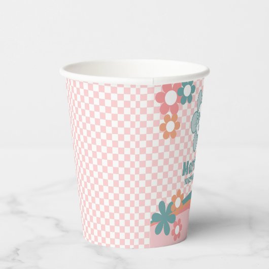 Gobelets En Papier à damiers Daisy Anniversaire Coupes de papier (Droite)