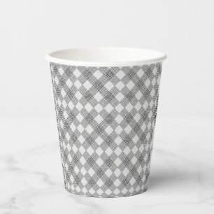 Gobelets En Papier à damiers patchs motif noir et blanc